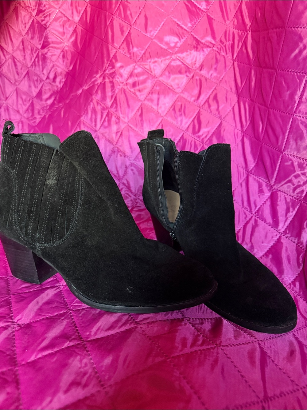 Crown Vintage Cindy Black Suede Boots 11M